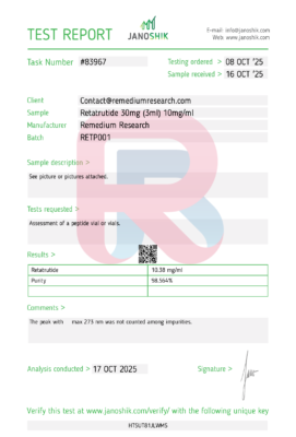 Laboratory Test Results & Research Documentation
